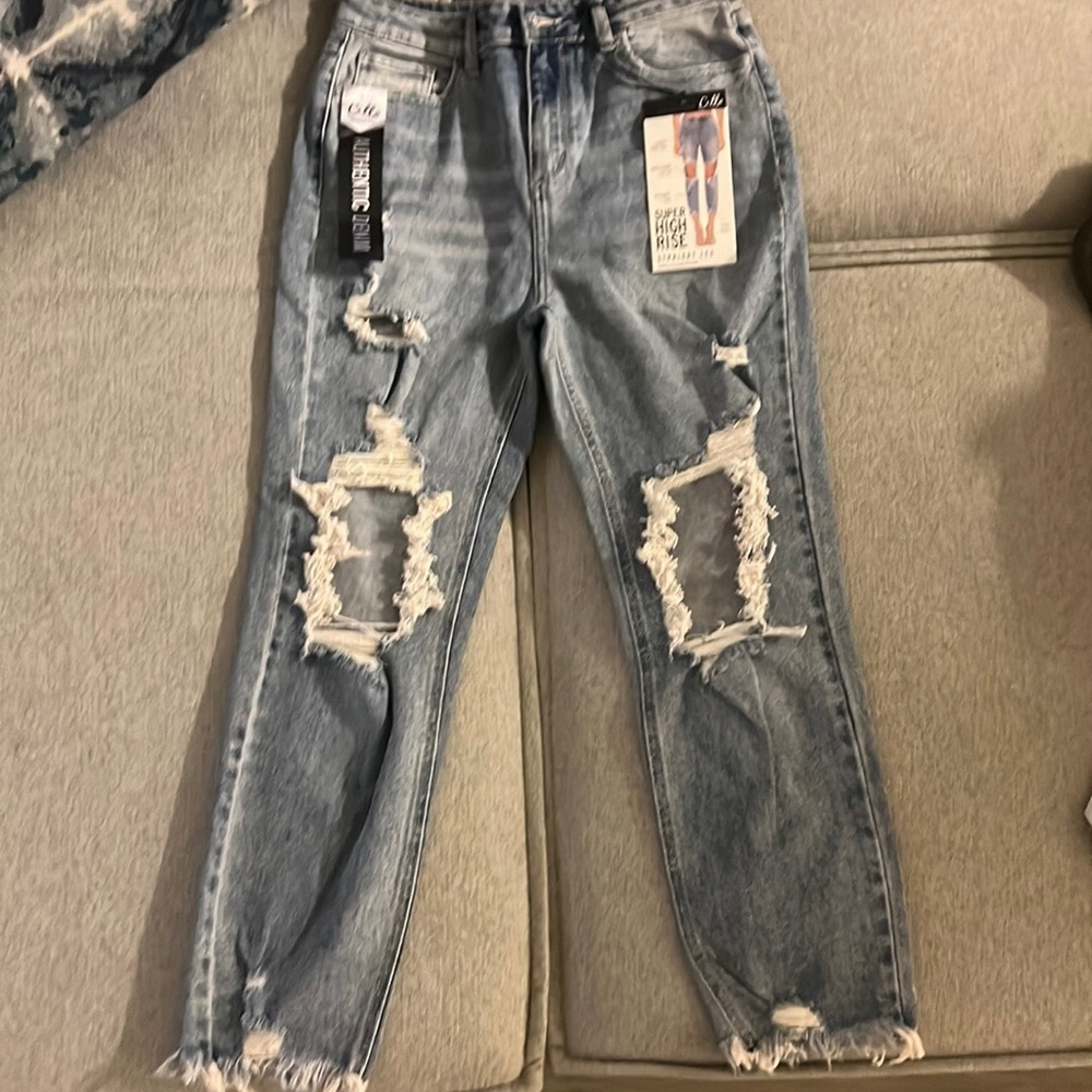 Cello Super High Rise Straight Leg Jeans
